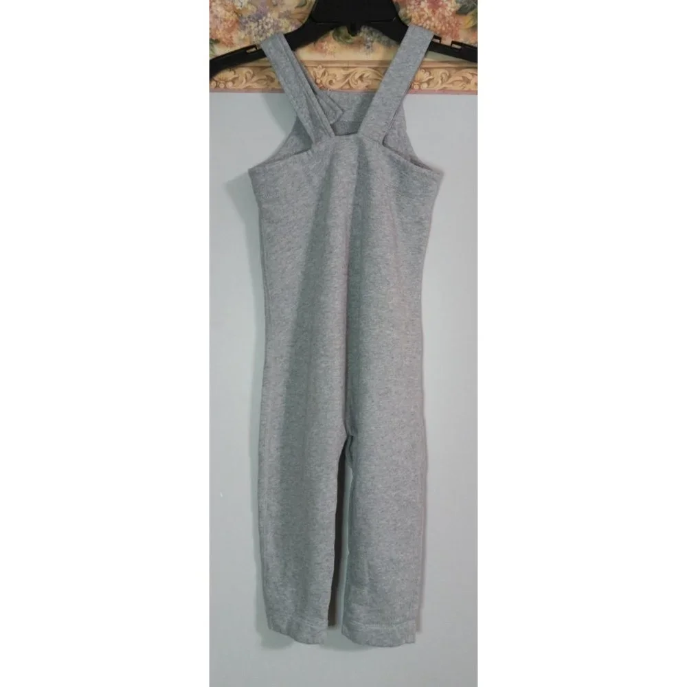 Moon and Back Hanna Andersson 3 Grey Fleece Unisex Adjustable Jumpsuit